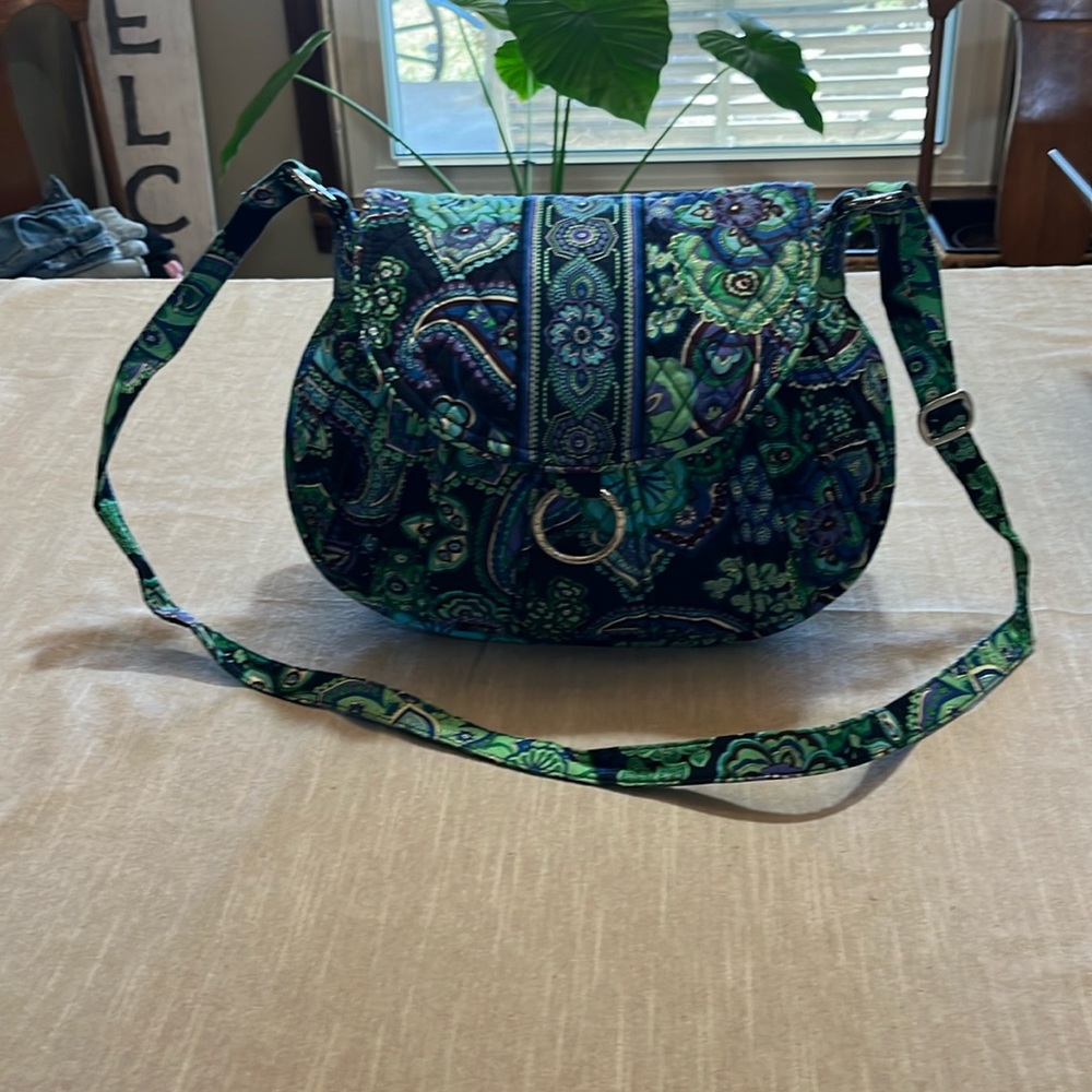 LOVELY VERA BRADLEY BLUE RHAPSODY PRINT RETIRED 2009 SHOULDER HANDBAG 13" X 10"